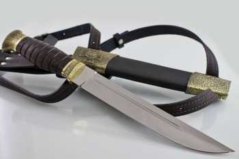Нож казачий "Пластунский" сталь 95х18. Рукоять дерево Венге.